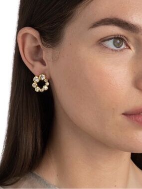 Asterales Petite Bubble Earrings Gold Clear C Z NEW Alexis Bittar JL26